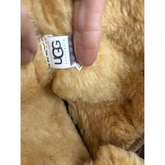 UGG Rommy Boots Womens 8 Tan Brown Suede Shearling Mid-Calf Lace-Up Nordic 3219 - Picture 11 of 14